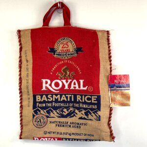 Royal Basmati Burlap Rice Tote Bag Reusable Eco friendly India Trendy Stylish